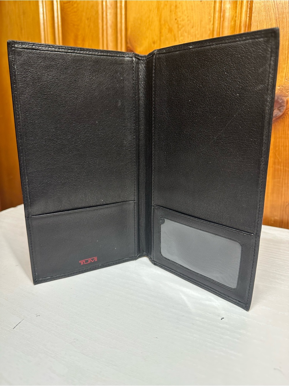 Tumi Black Leather Passport & ID Folio